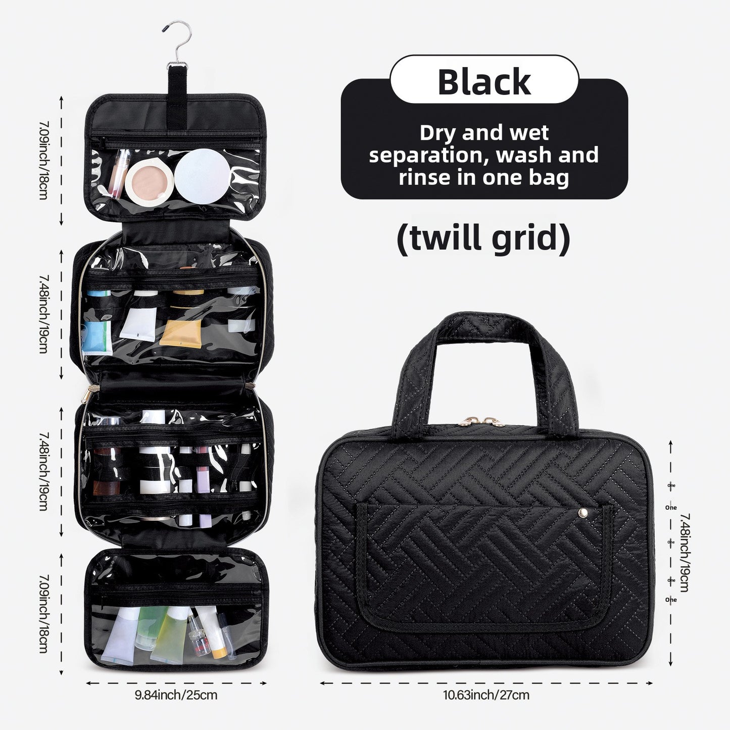 Multifunctional Waterproof Hanging Toiletry Bag with Large Capacity