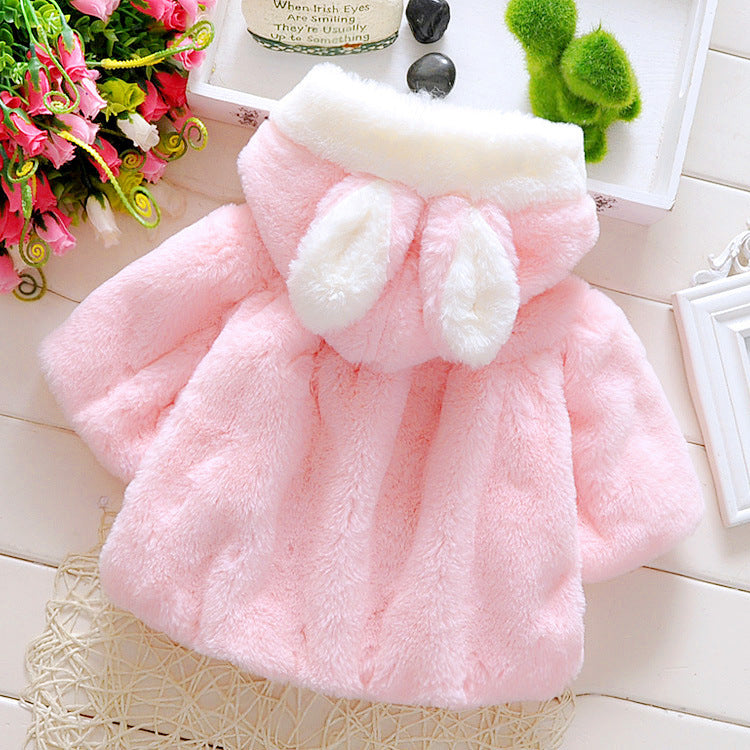 Girls Faux Fur Hooded Coat