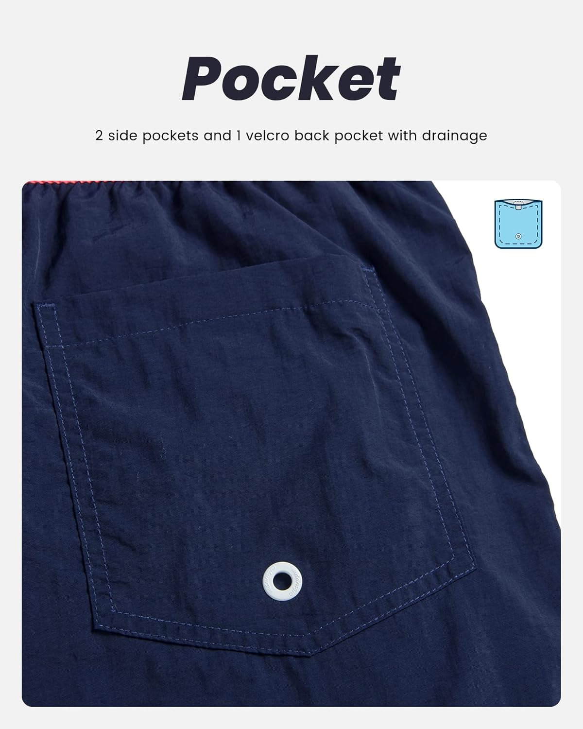 Stylish Men's Quick-Dry Swim Trunks with Mesh Lining - Fun and Functional 7-Inch Bathing Suits in Solid Navy