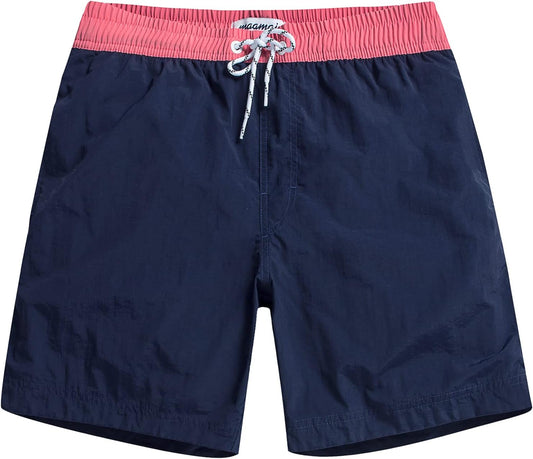 Stylish Men's Quick-Dry Swim Trunks with Mesh Lining - Fun and Functional 7-Inch Bathing Suits in Solid Navy