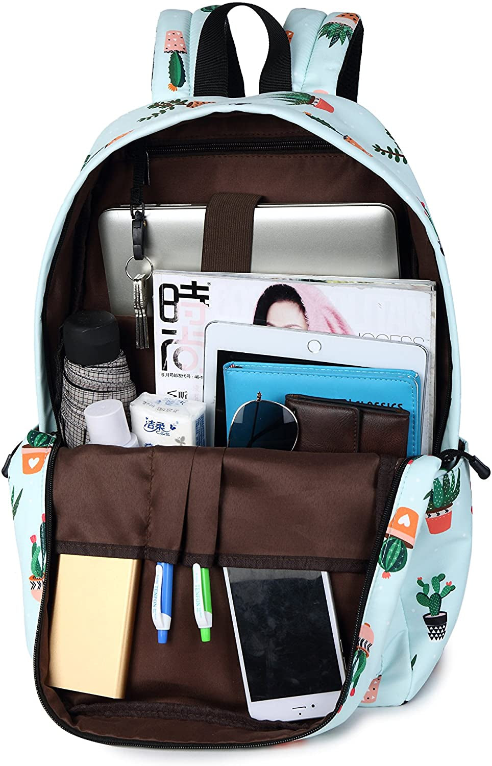 Stylish Cactus Leisure Backpack for Girls - Perfect for School and Travel