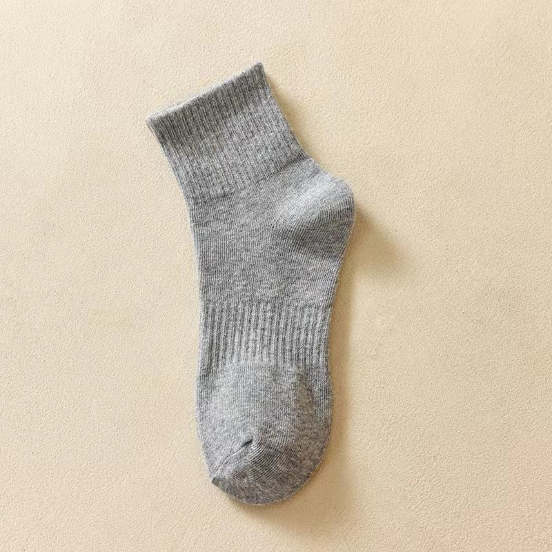 Men's Solid Color Cotton Socks