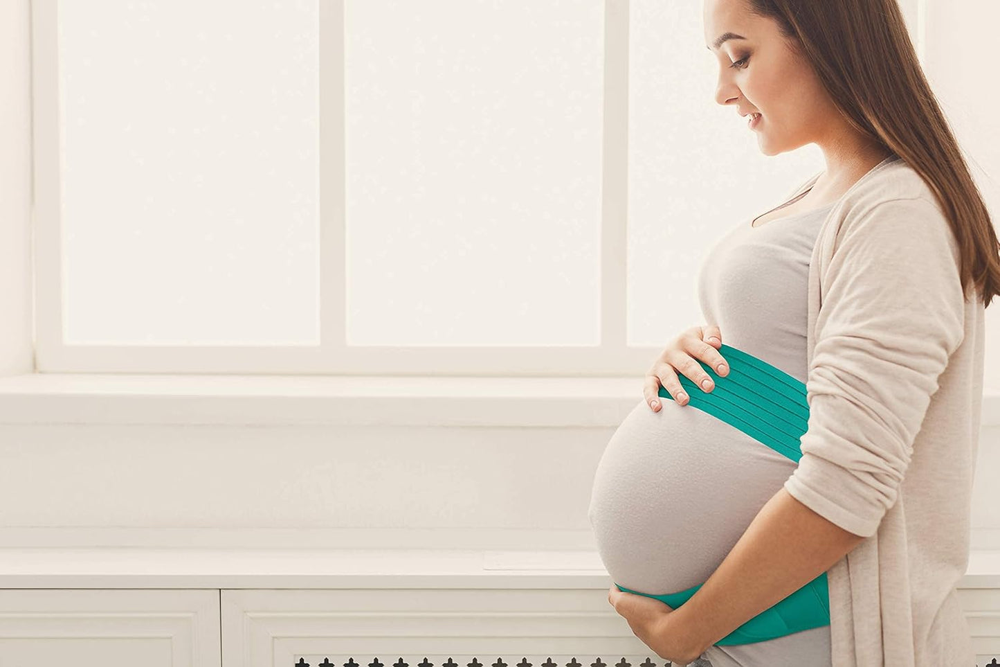 Ultimate Pregnancy Belly Band for Comfort and Support - Dark Mint, Size XL