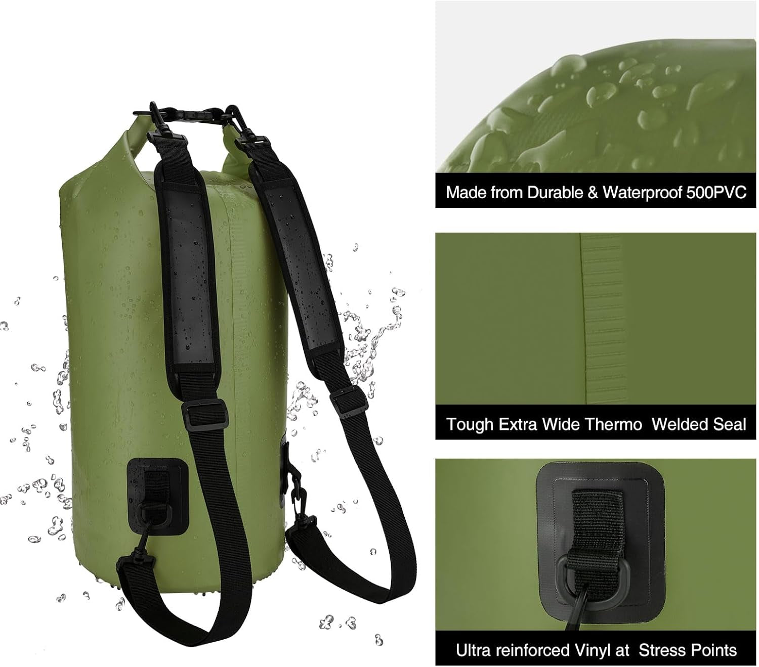 Ultimate Waterproof Dry Bag Backpack - 10L/20L/30L/40L with Floating Capability & Waterproof Phone Case for Kayaking, Fishing, and Adventure