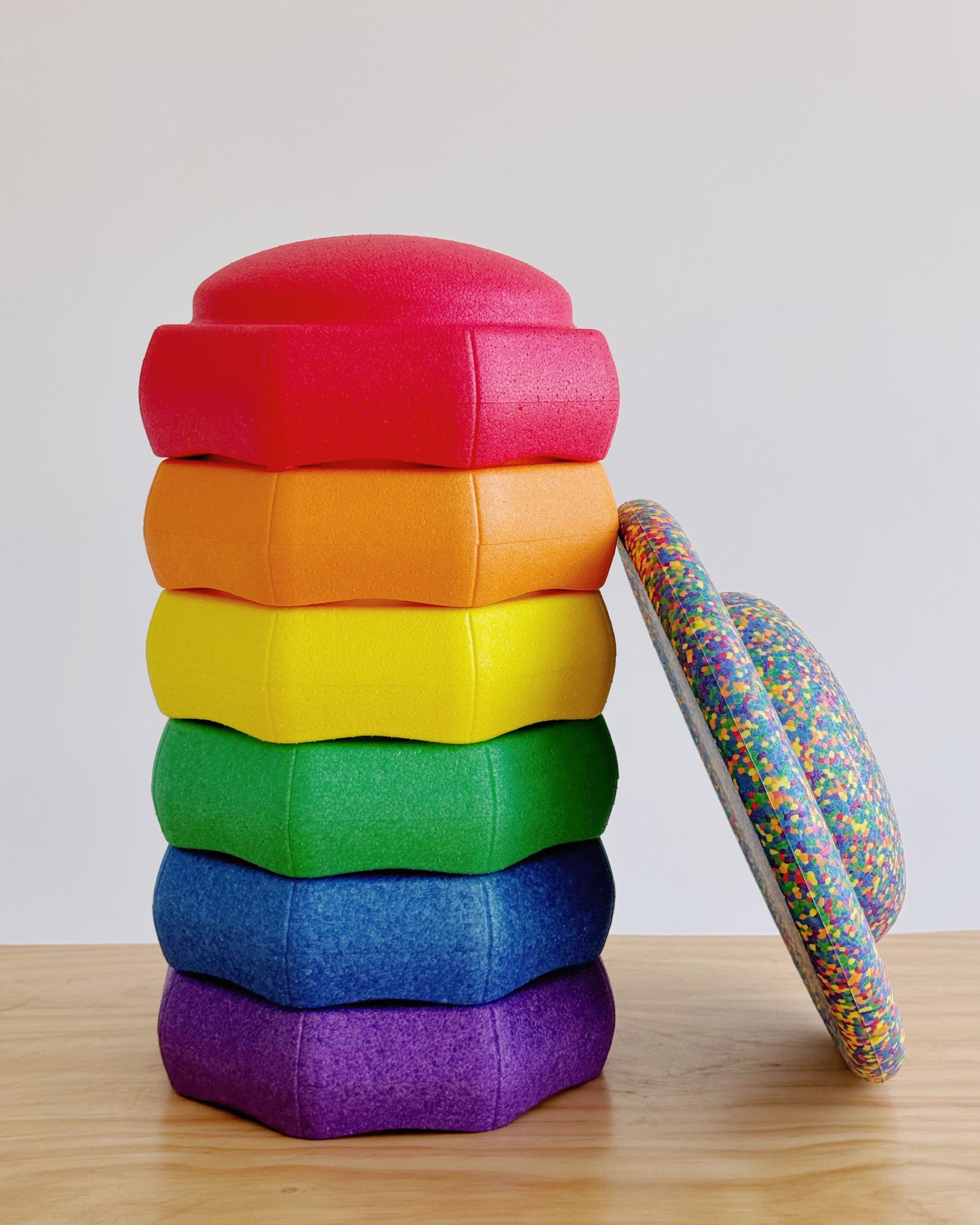 EPP Foam Rainbow Stepping Stones and Balance Board Set
