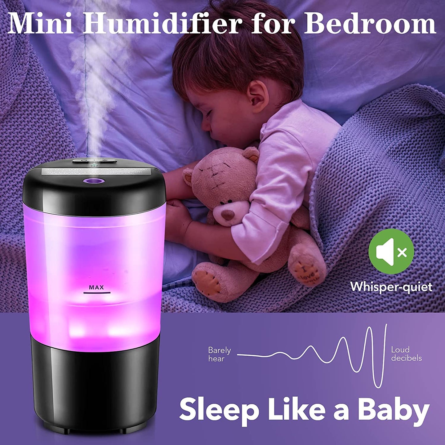Transform Your Space with the Car Diffuser Desk Humidifier - 7 Color Portable Essential Oil Diffuser for Travel and Office
