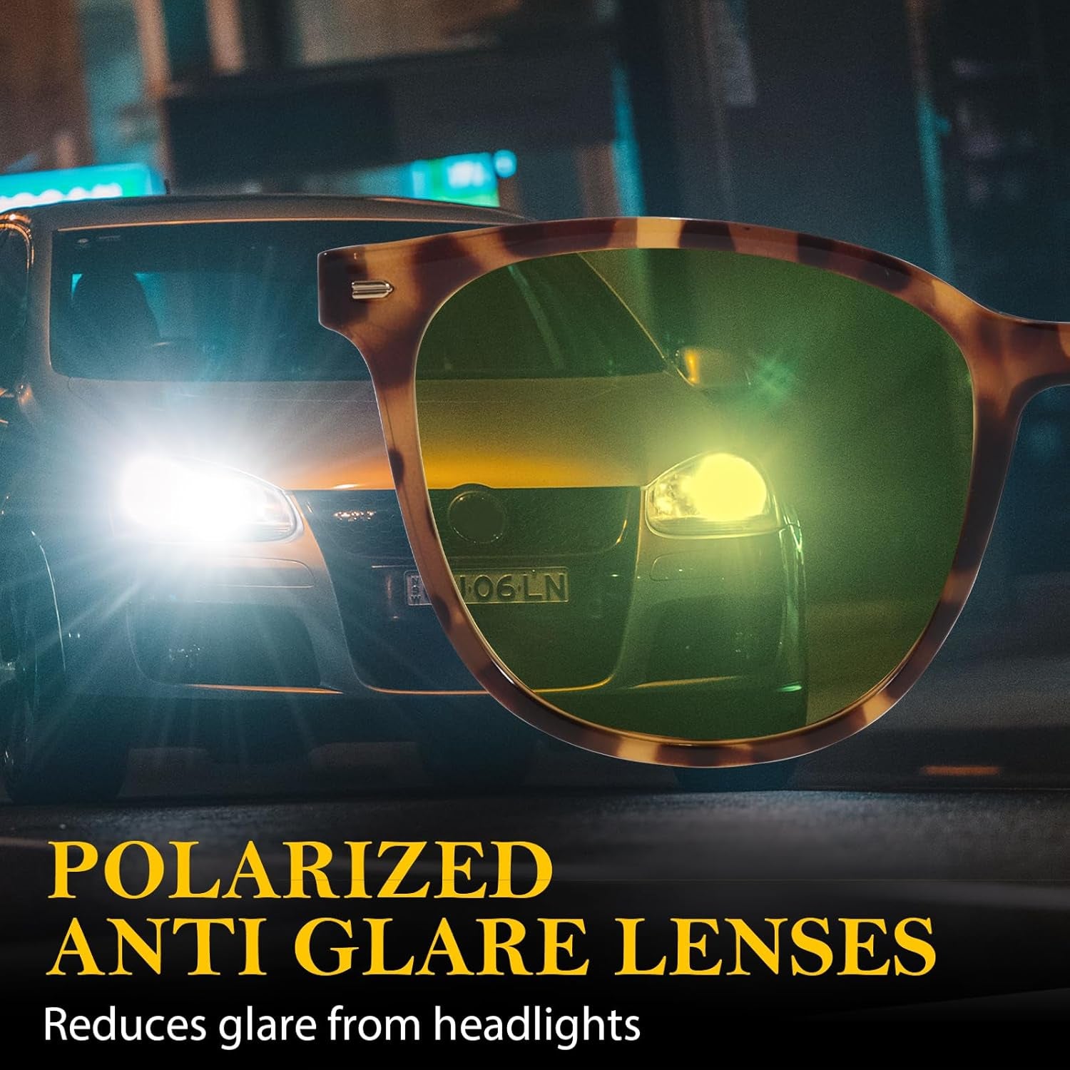 Experience Clearer Nights with Our 2 Pack Polarized Night Vision Glasses for Men and Women - Anti-Glare, Enhanced Vision Driving Glasses