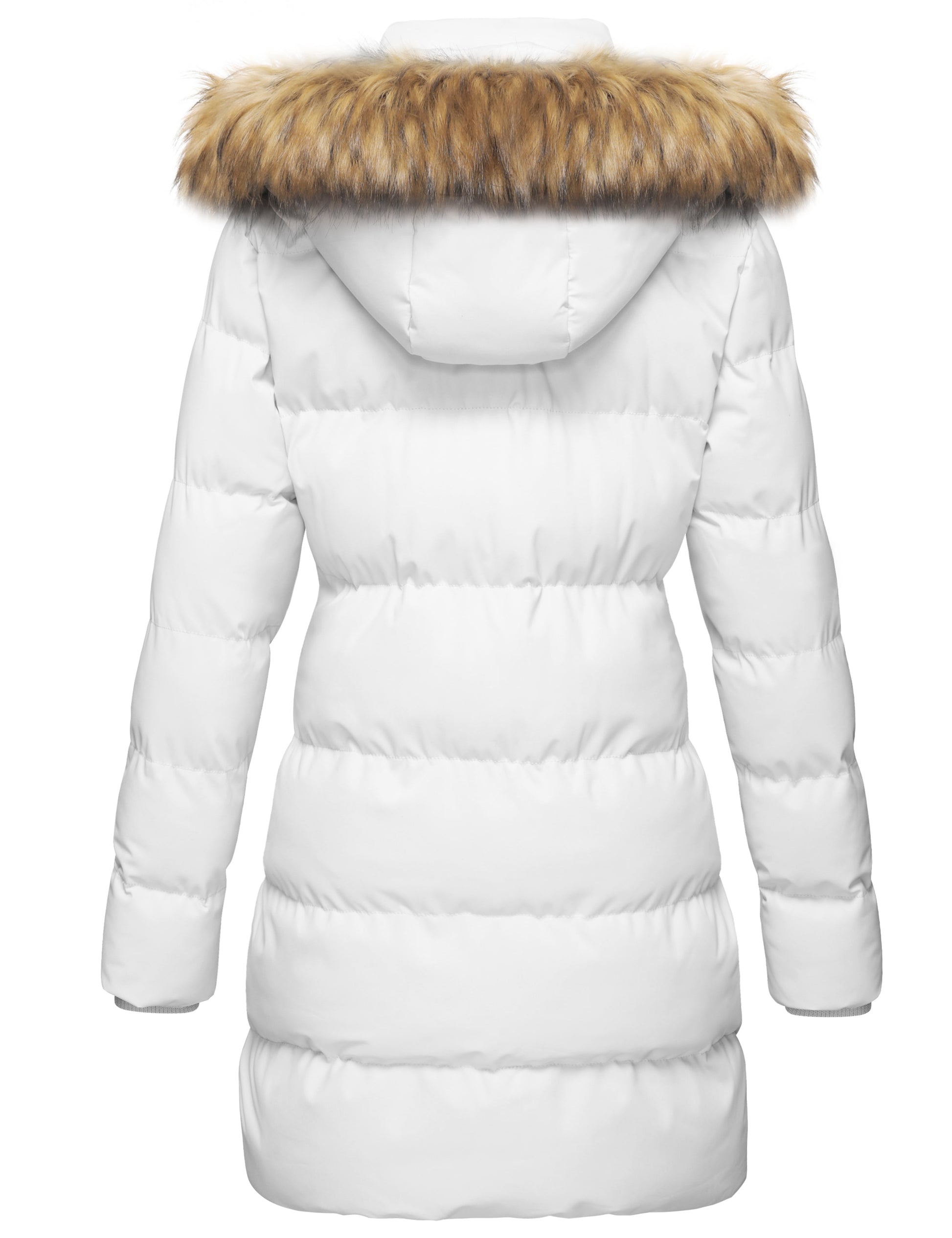 Stay Stylish and Warm: Women's Hooded Waterproof Puffer Jacket in Elegant White - Size M