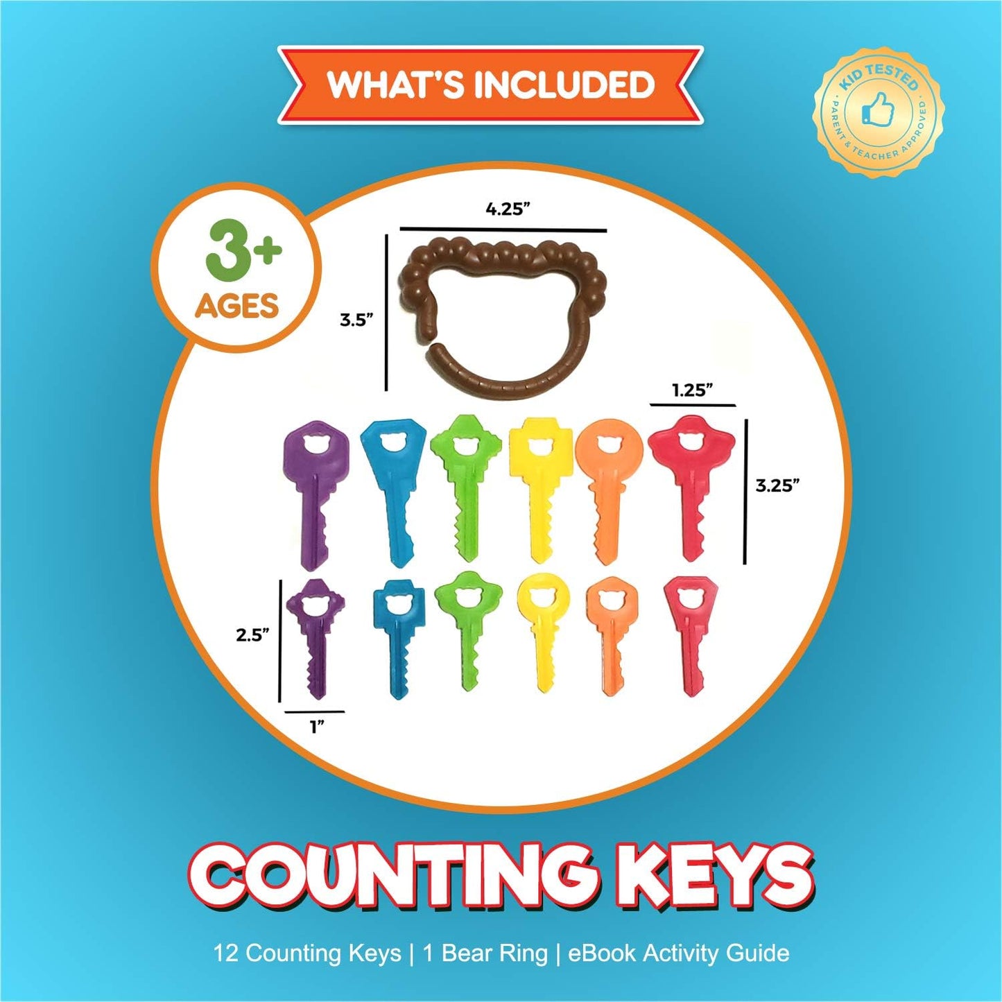 Engaging Baby Keys Montessori Toys for Toddlers - Fun Learning Keys for 2 Year Olds with Activity Ebook