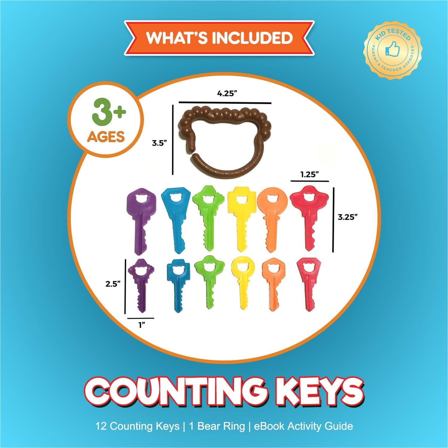 Engaging Baby Keys Montessori Toys for Toddlers - Fun Learning Keys for 2 Year Olds with Activity Ebook
