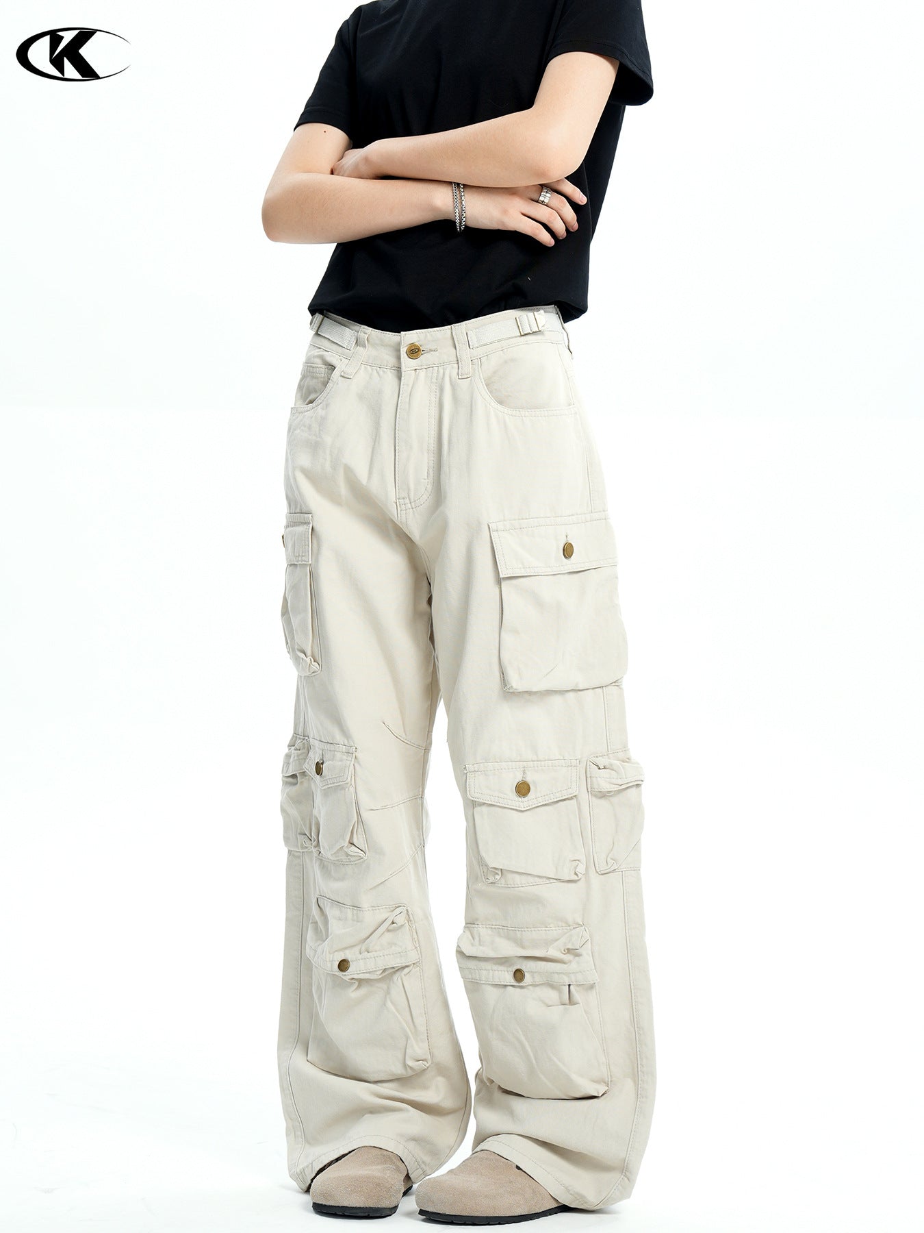Unisex Heavyweight Cotton Cargo Pants with Multi-Pockets