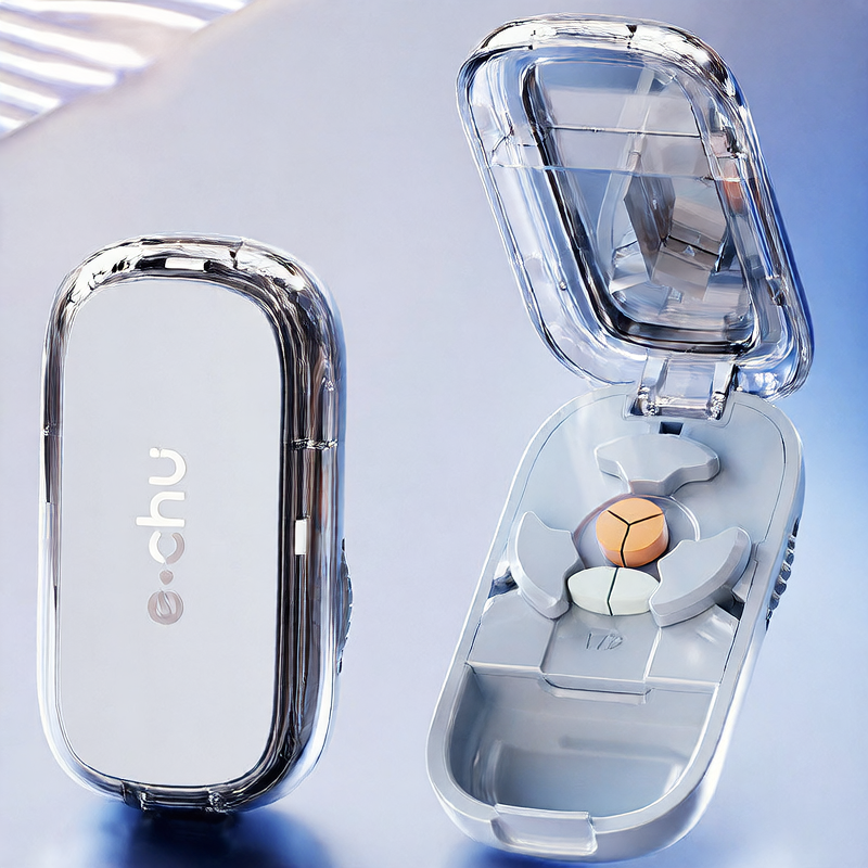 Portable Medicine Tablet Cutter and Storage Box