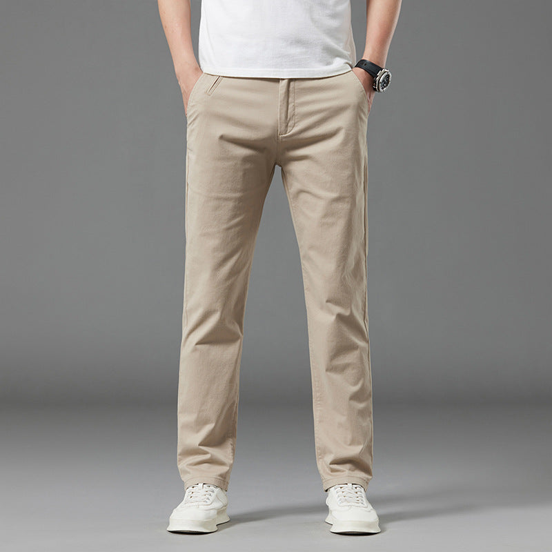 Men's Straight-Leg Cotton Casual Pants for Summer
