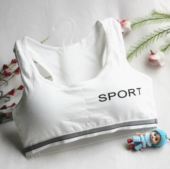 Girls' Developmental Girls' Underwear Size Size Size Middle and Big Kids Student Letters Sports Bra Cotton Non-rimmed Small Vest