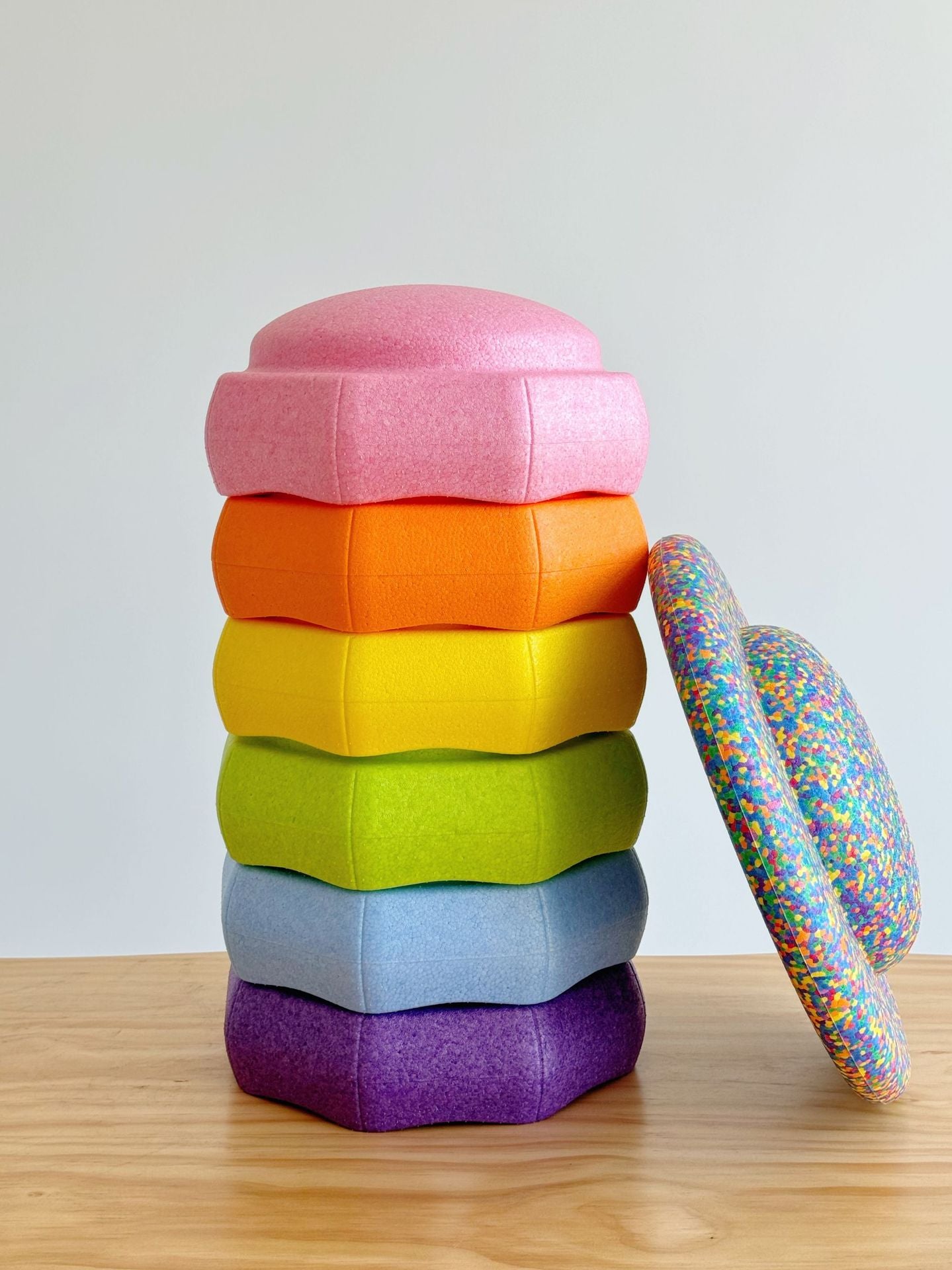EPP Foam Rainbow Stepping Stones and Balance Board Set