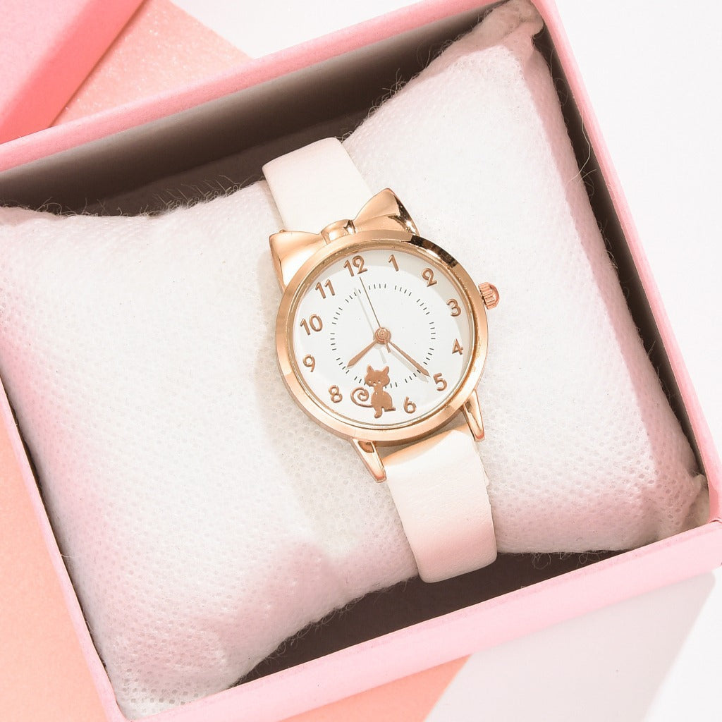 Kids Waterproof Quartz Watch with Bracelet, Cute Girl's Fashion Watch, Korean Style