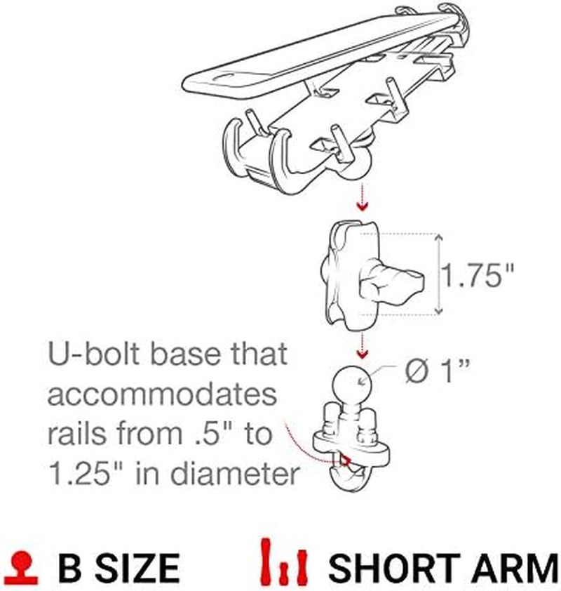 Secure Your Ride with the Quick-Grip Large Phone Mount - Perfect for Motorcycles, ATVs, and Bikes!