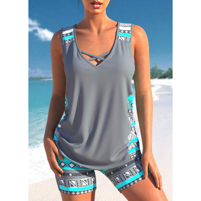 Women's Two-Piece Swimsuit Vest and Shorts