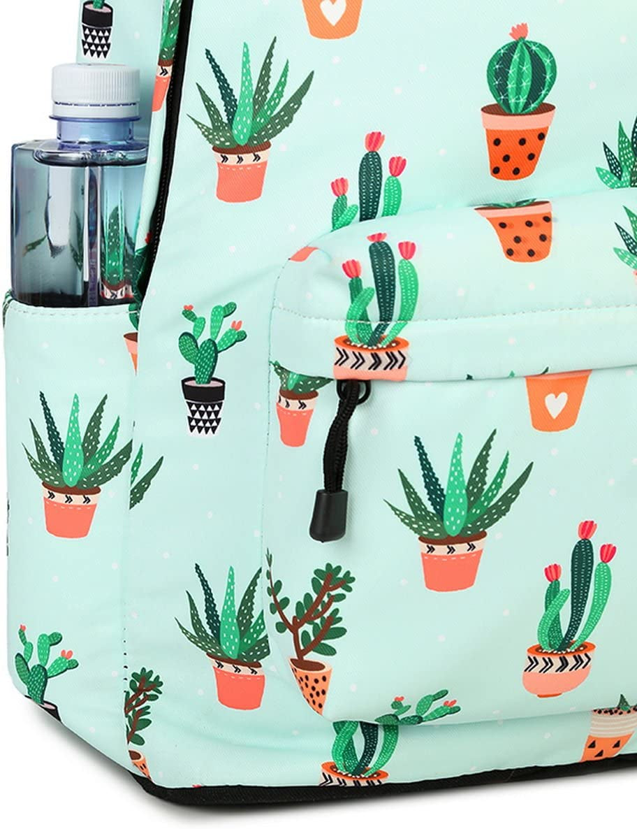 Stylish Cactus Leisure Backpack for Girls - Perfect for School and Travel