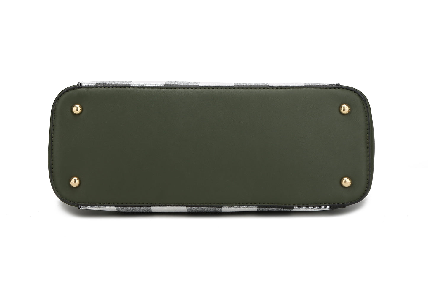 Stylish Bonita Checker Women's Tote Bag & Wallet Set - Luxurious Vegan Leather Shopper by Mia K in Checkered Cognac Brown