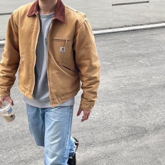 Heavyweight Cotton Lapel Jacket for Men and Women