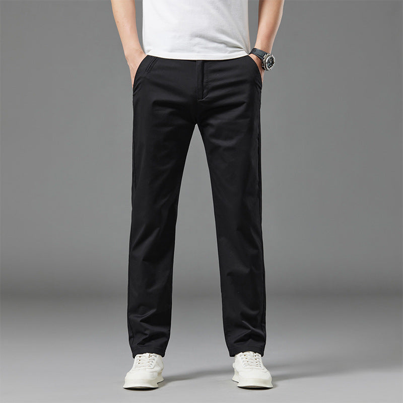 Men's Straight-Leg Cotton Casual Pants for Summer