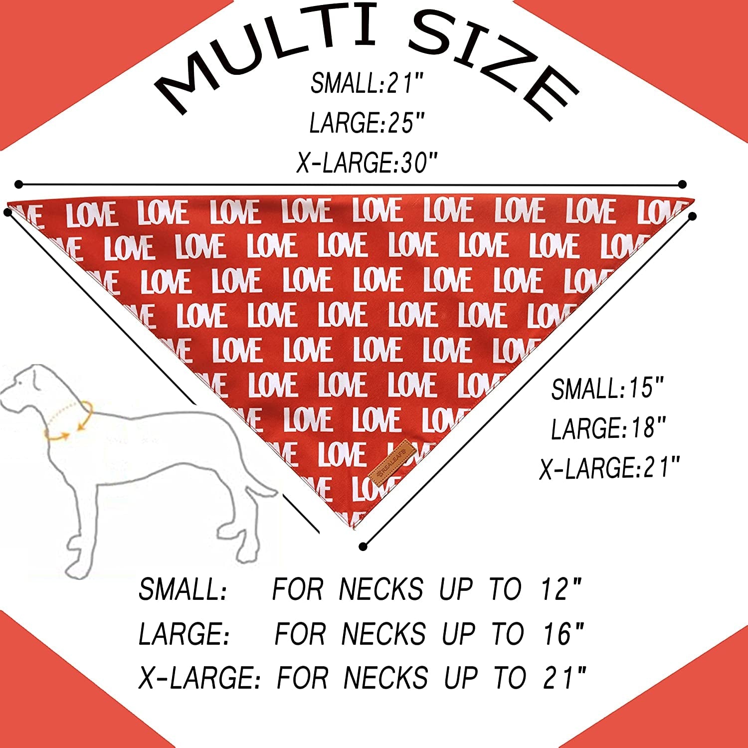 Adorable Love Dog Bandanas 2 Pack - Reversible Triangle Scarves for Valentine's Day & Mother's Day - Perfect for Medium to Large Dogs! - Journey Must Haves