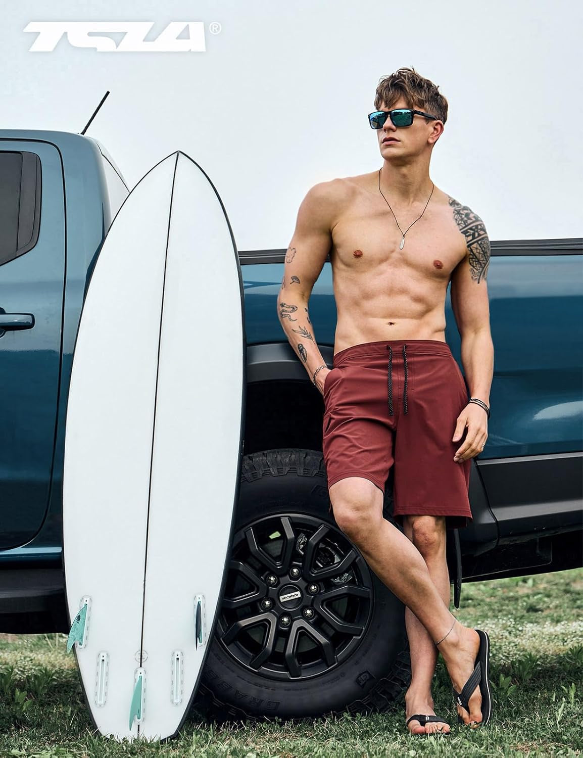 Men's Quick-Dry Swim Trunks - Lightweight Beach Board Shorts with Pockets for Ultimate Comfort