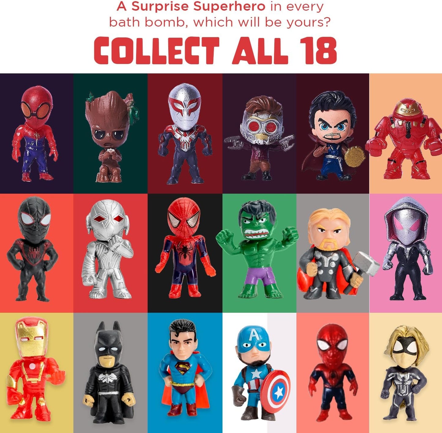 Exciting Superhero Bath Bombs for Kids - 6 Pack of Fizzing Fun with Surprise Toys and Fruity Scents - Perfect Gift for Boys, Girls, and Toddlers!