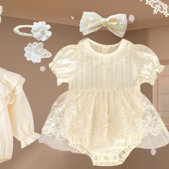 Baby Girl Lace Dress Set with Accessories