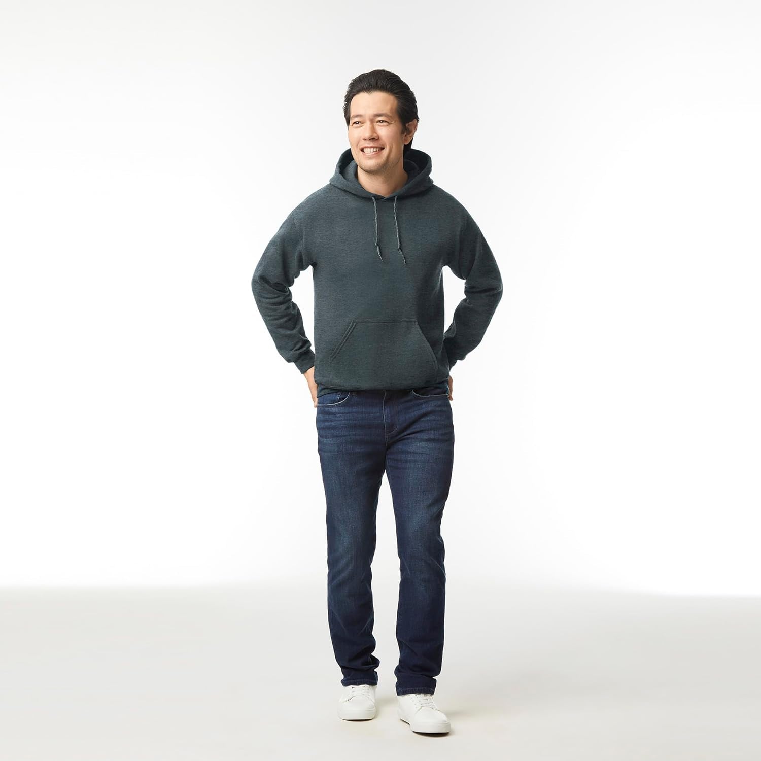 Ultimate Comfort and Style: Adult Fleece Hoodie Sweatshirt - G18500 in Dark Heather