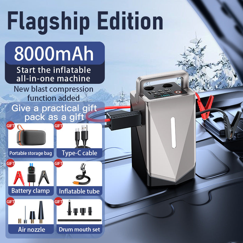 Car Jump Starter with Air Compressor and Power Bank