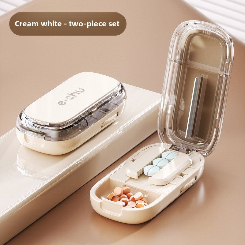 Portable Medicine Tablet Cutter and Storage Box