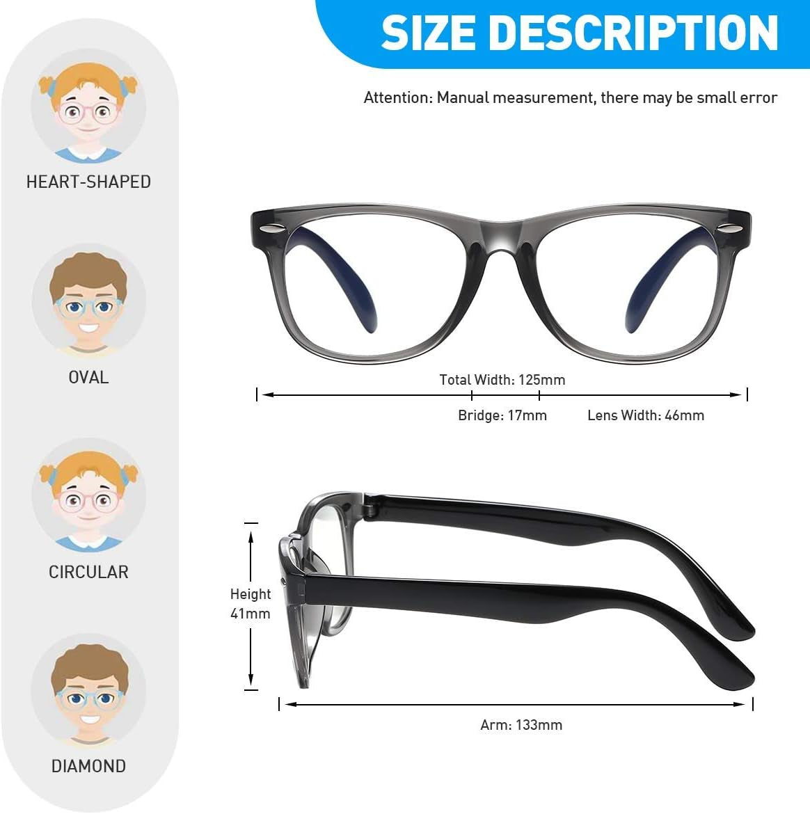 Protect Your Child's Eyes with Our Stylish 2-Pack of Blue Light Blocking Glasses for Kids Ages 3-9 - Anti Blue Light & Headache Relief in Transparent Black and Pink