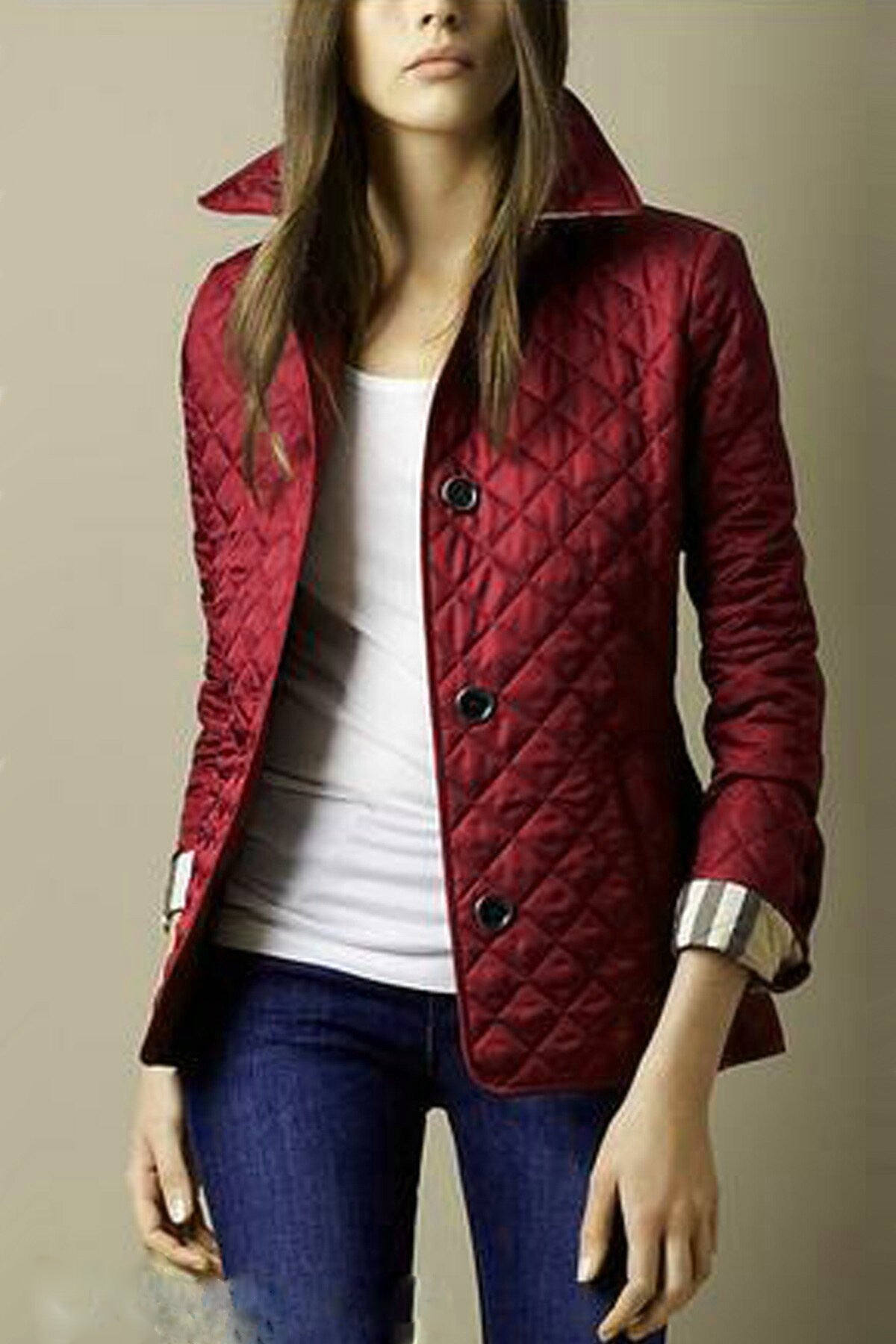 Fitted and warm cotton-padded jacket