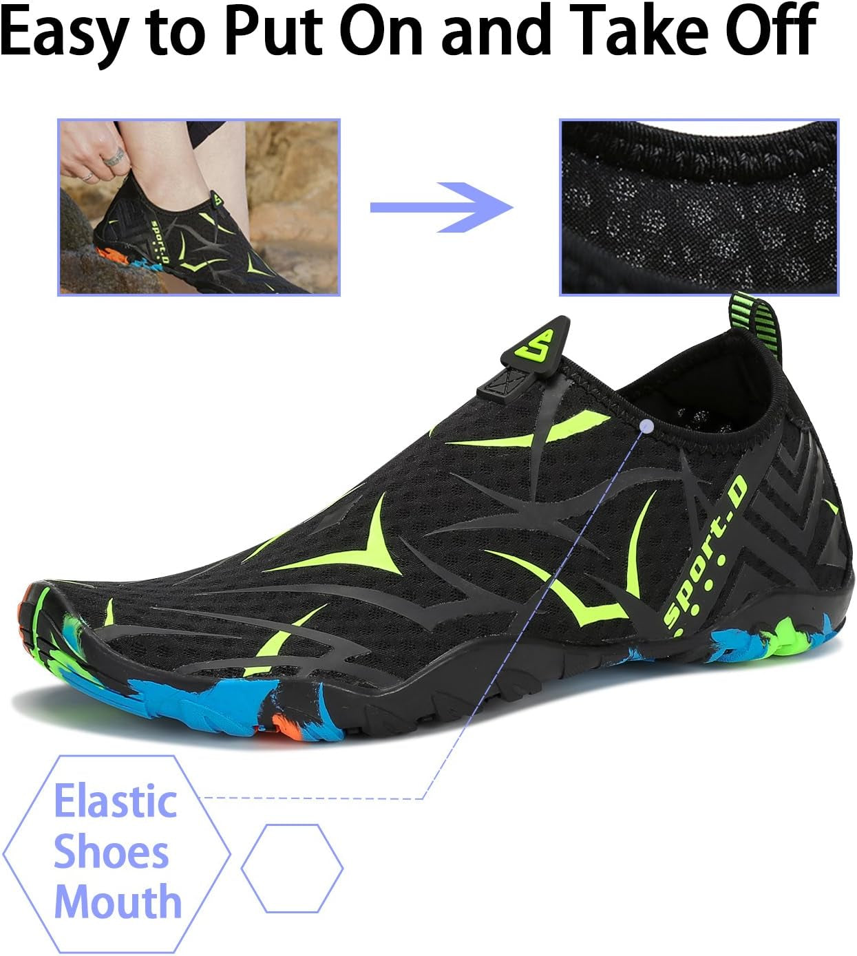 Womens Mens Water Shoes Barefoot Aqua Shoes Quick Dry Beach Swim Shoe for Diving Kayaking Surfing Water Sports