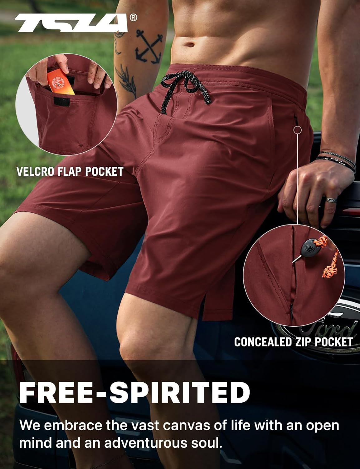 Men's Quick-Dry Swim Trunks - Lightweight Beach Board Shorts with Pockets for Ultimate Comfort