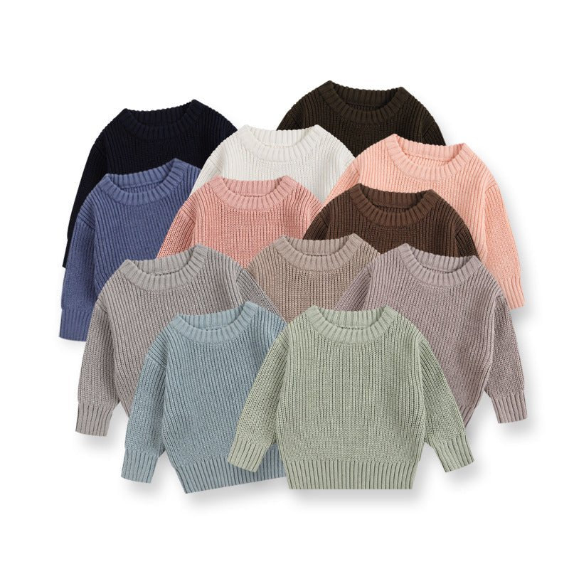 Baby Cotton Crewneck Sweater for Boys and Girls - Journey Must Haves