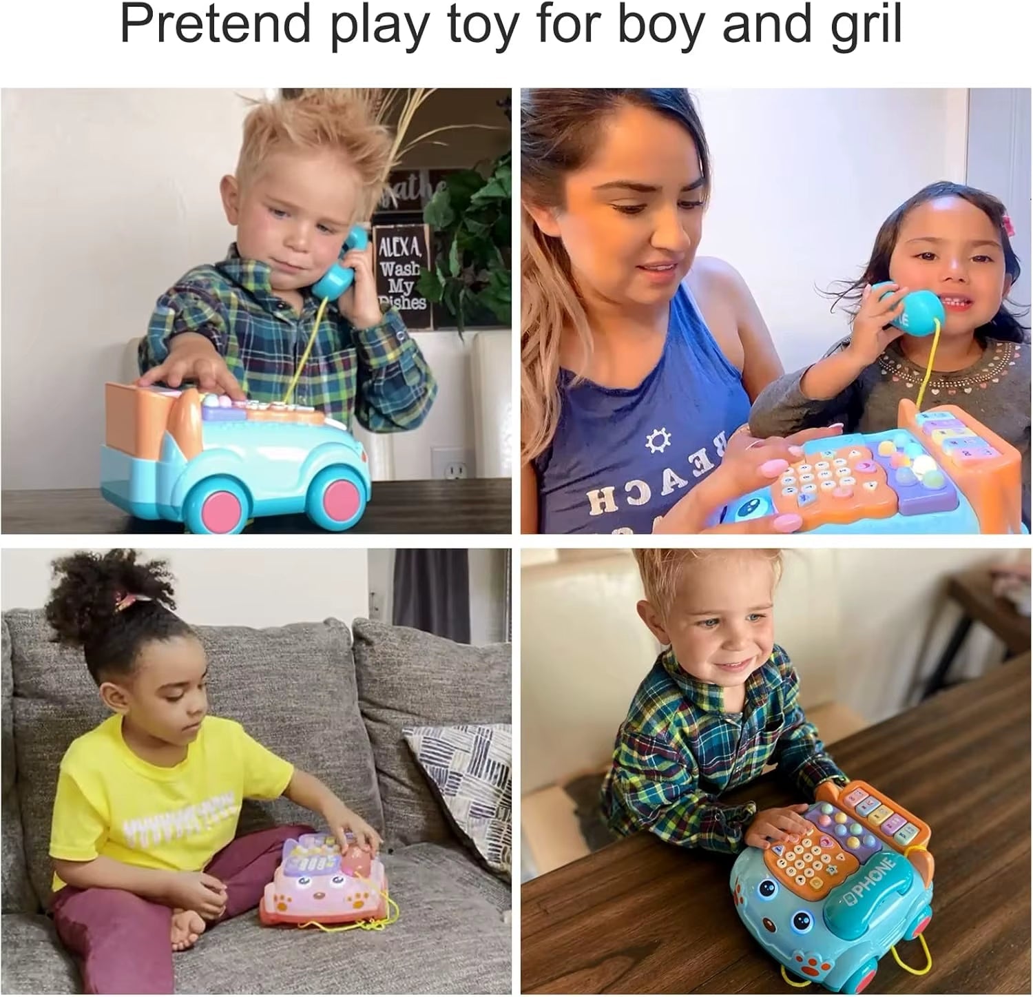 Baby Phone Toy, Baby Toy Phone Cartoon Baby Piano Music Light Toy Children Pretend Phone, Kids Cell Phone Interactive Toy Gift - Journey Must Haves