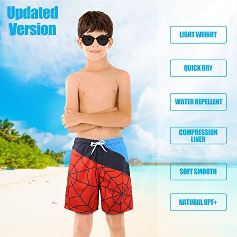 Ultimate Comfort Boys Swim Trunks with Compression Liner - Anti-Chafe, Quick Dry, UPF Protection - Size 3T-20