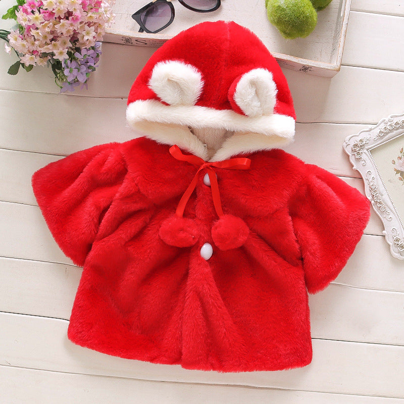 Girls Faux Fur Hooded Coat