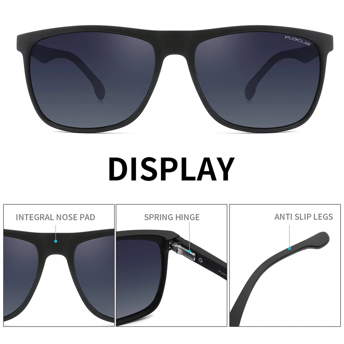 Experience Ultimate Protection with PUKCLAR Men's Polarized Sports Sunglasses - Lightweight TR90 Frame & UV400 Shielding