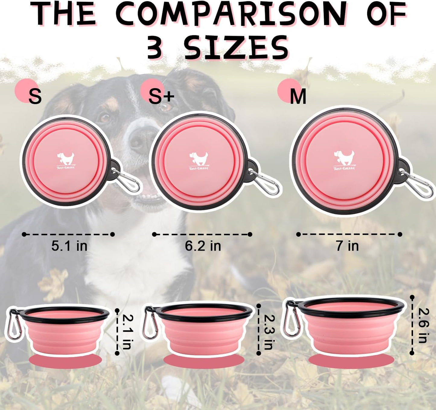 Travel-Friendly Collapsible Dog Bowls - 2-Pack Portable Silicone Water and Food Dishes for Dogs and Cats with Carabiners