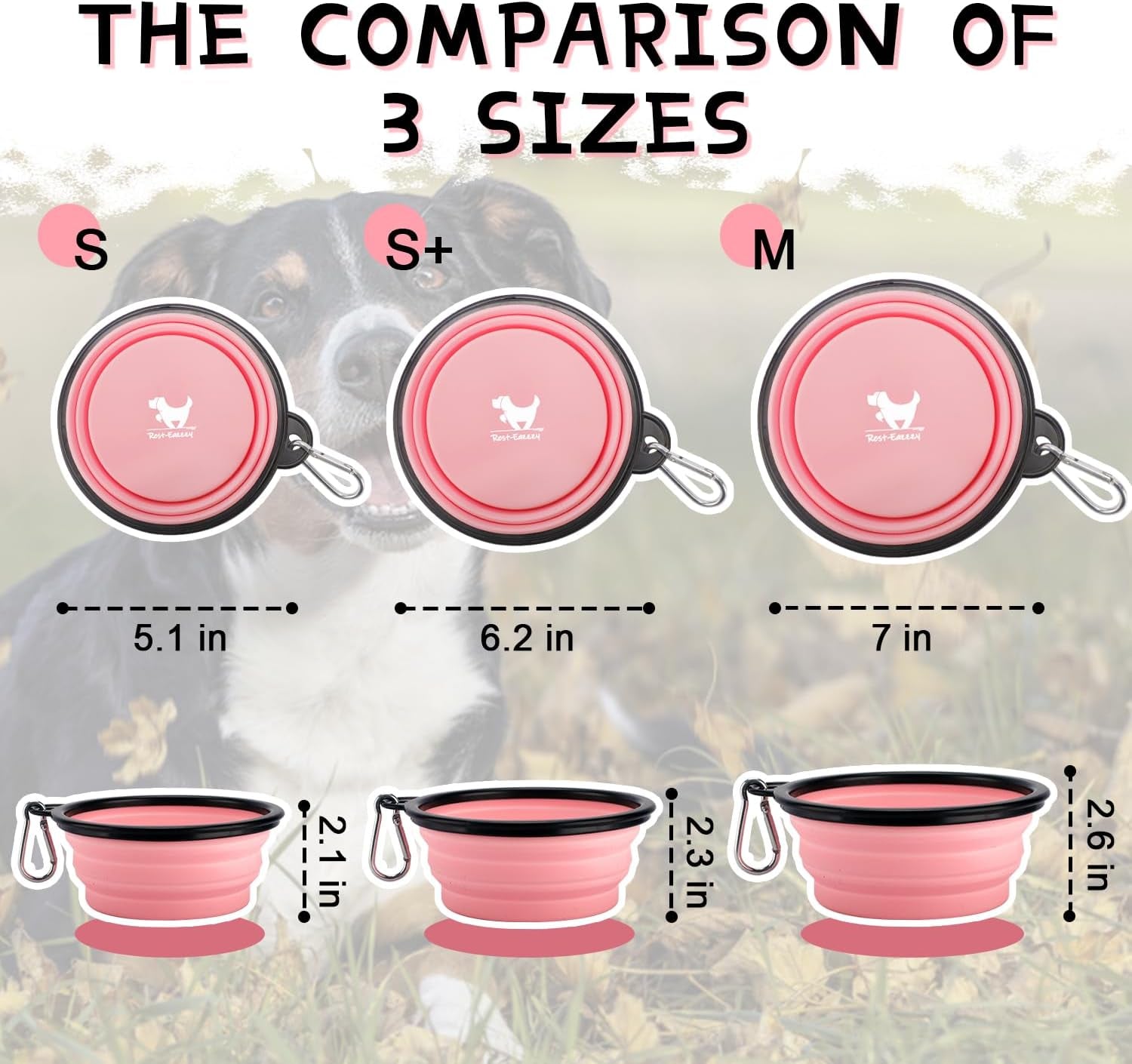 Travel-Friendly Collapsible Dog Bowls - 2-Pack Portable Silicone Water and Food Dishes for Dogs and Cats with Carabiners