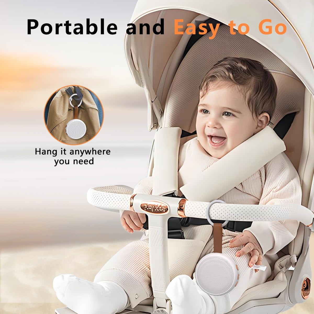 Portable Sound Machine Baby White Noise Machine Travel Noise Machine with 30 Soothing Sounds for Newborn Kids Adults Battery Sleep Brown Noise Masker 4 Timers Memory Function for Travel Home Office