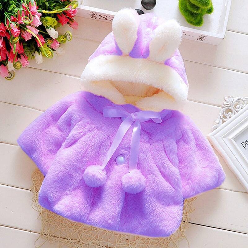 Girls Faux Fur Hooded Coat