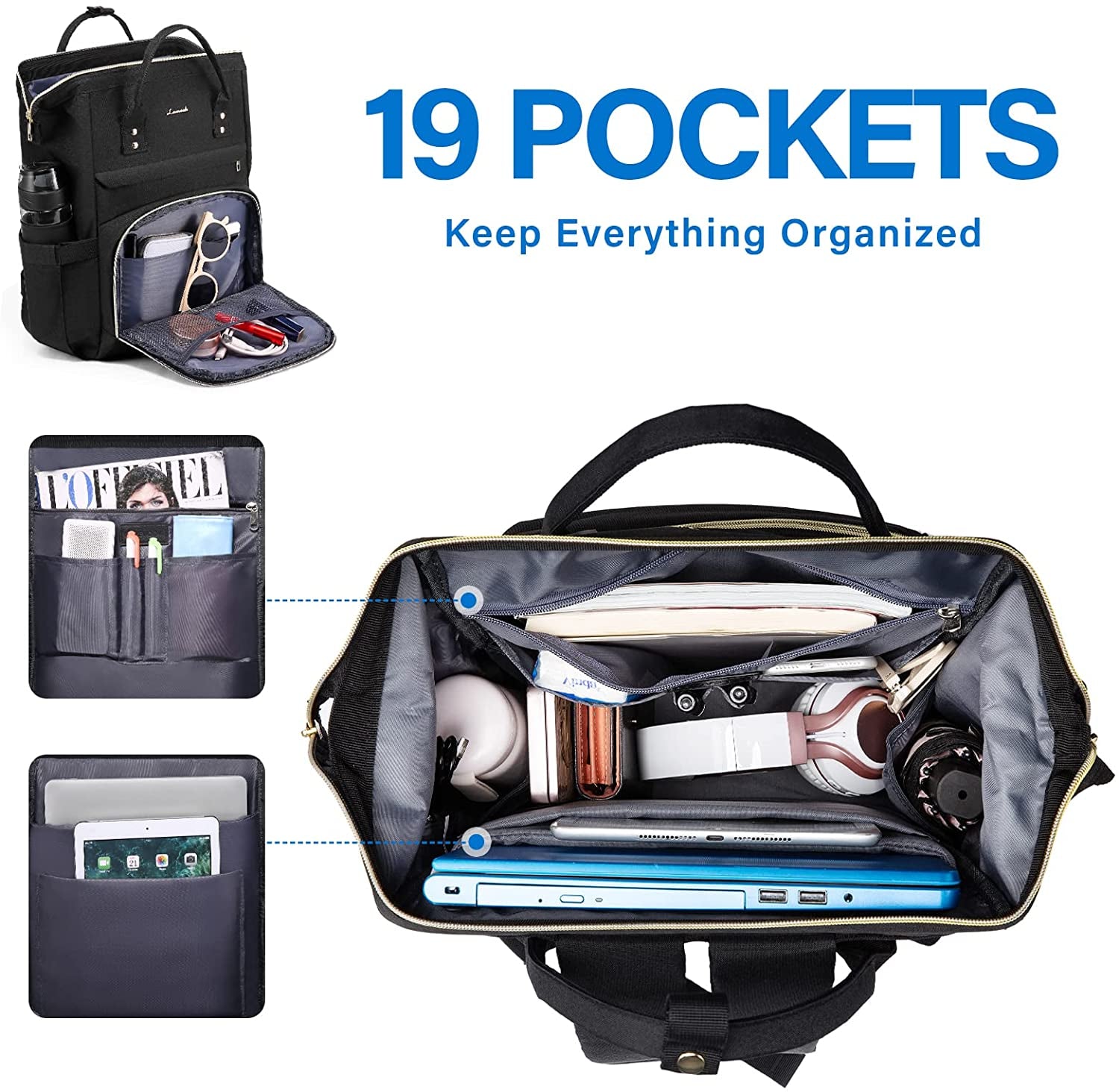 Stylish and Functional Laptop Backpack for Women - 15.6 Inch Waterproof Anti-Theft Travel Bag with USB Charging Port, Perfect for Teachers and Nurses