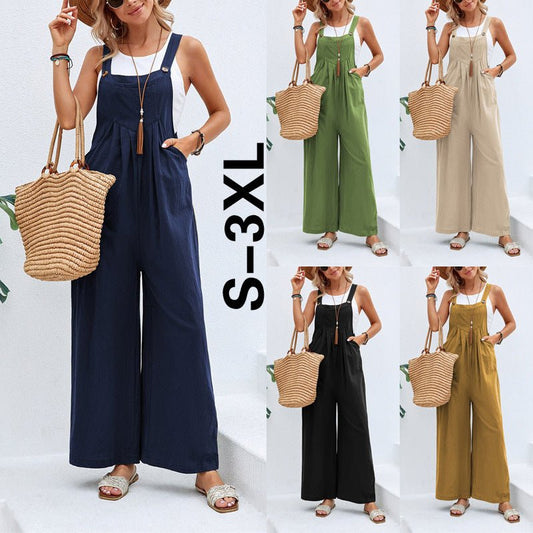 Casual Cotton Suspenders Pants for Women - Journey Must Haves