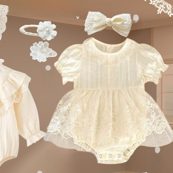 Baby Girl Lace Dress Set with Accessories
