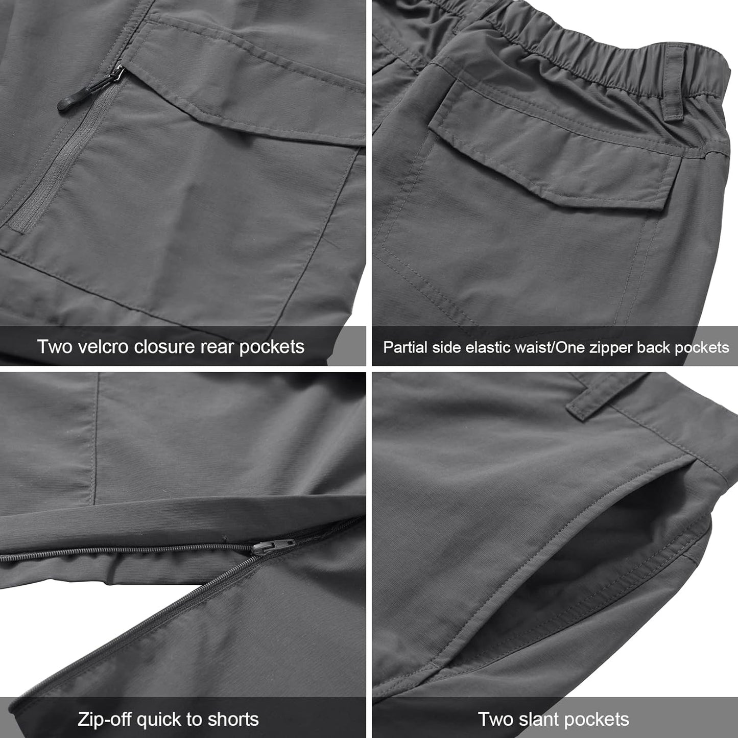 Men's Quick-Dry Hiking Pants - Lightweight Convertible Fishing Trousers for Outdoor Adventures